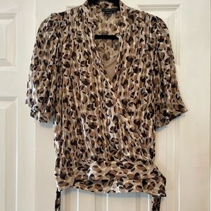 BCBGmaxazaria animal print wrap top